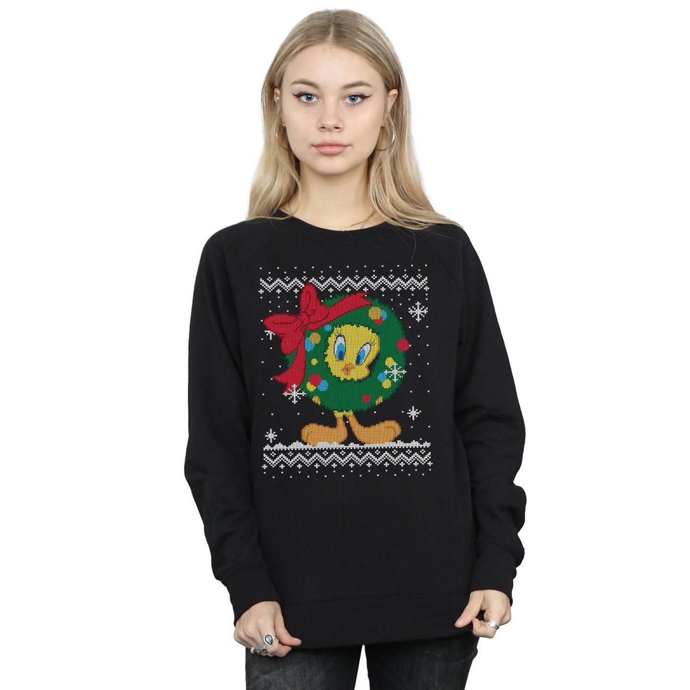 LOONEY TUNES  Tweety Pie Christmas Fair Isle Sweatshirt 