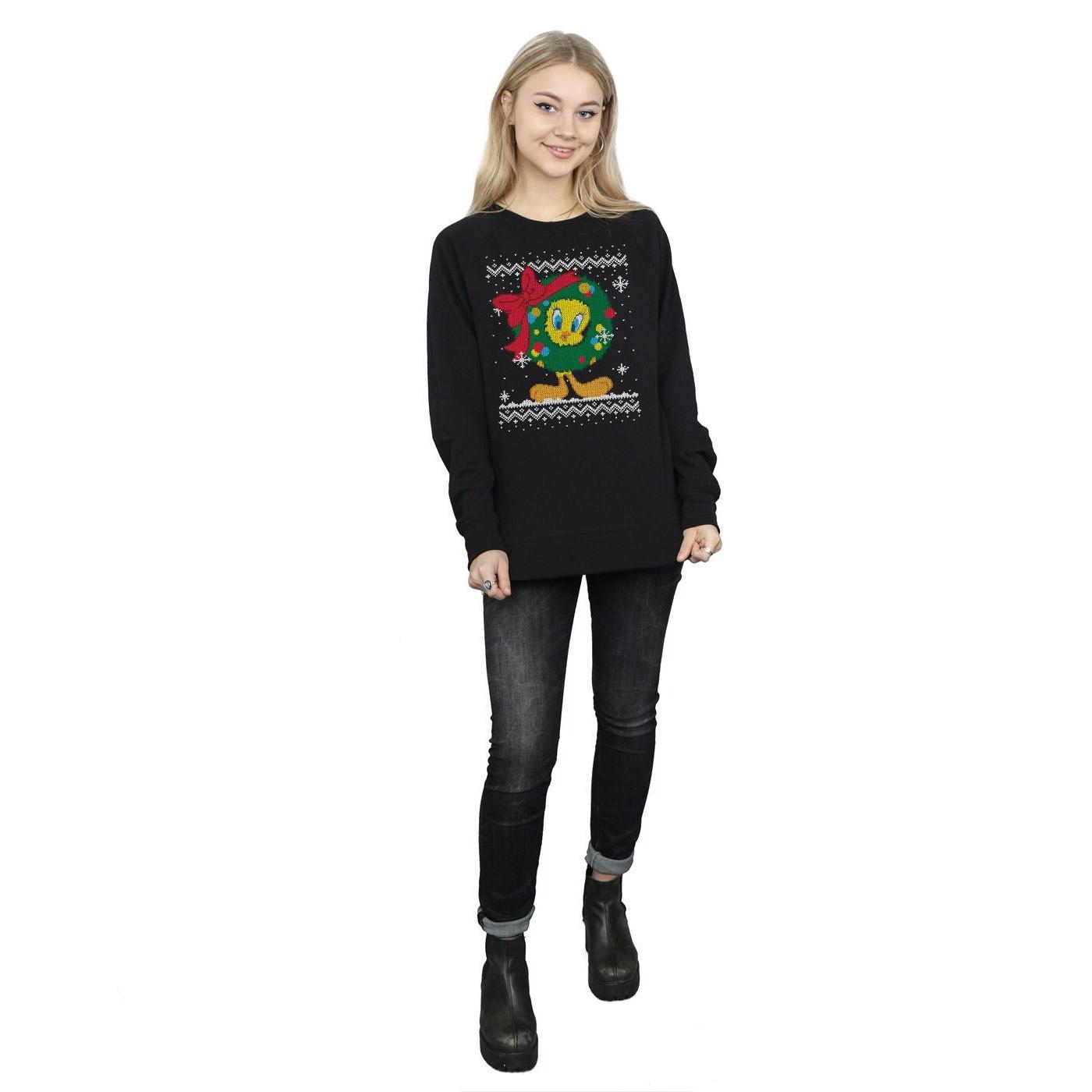 LOONEY TUNES  Tweety Pie Christmas Fair Isle Sweatshirt 