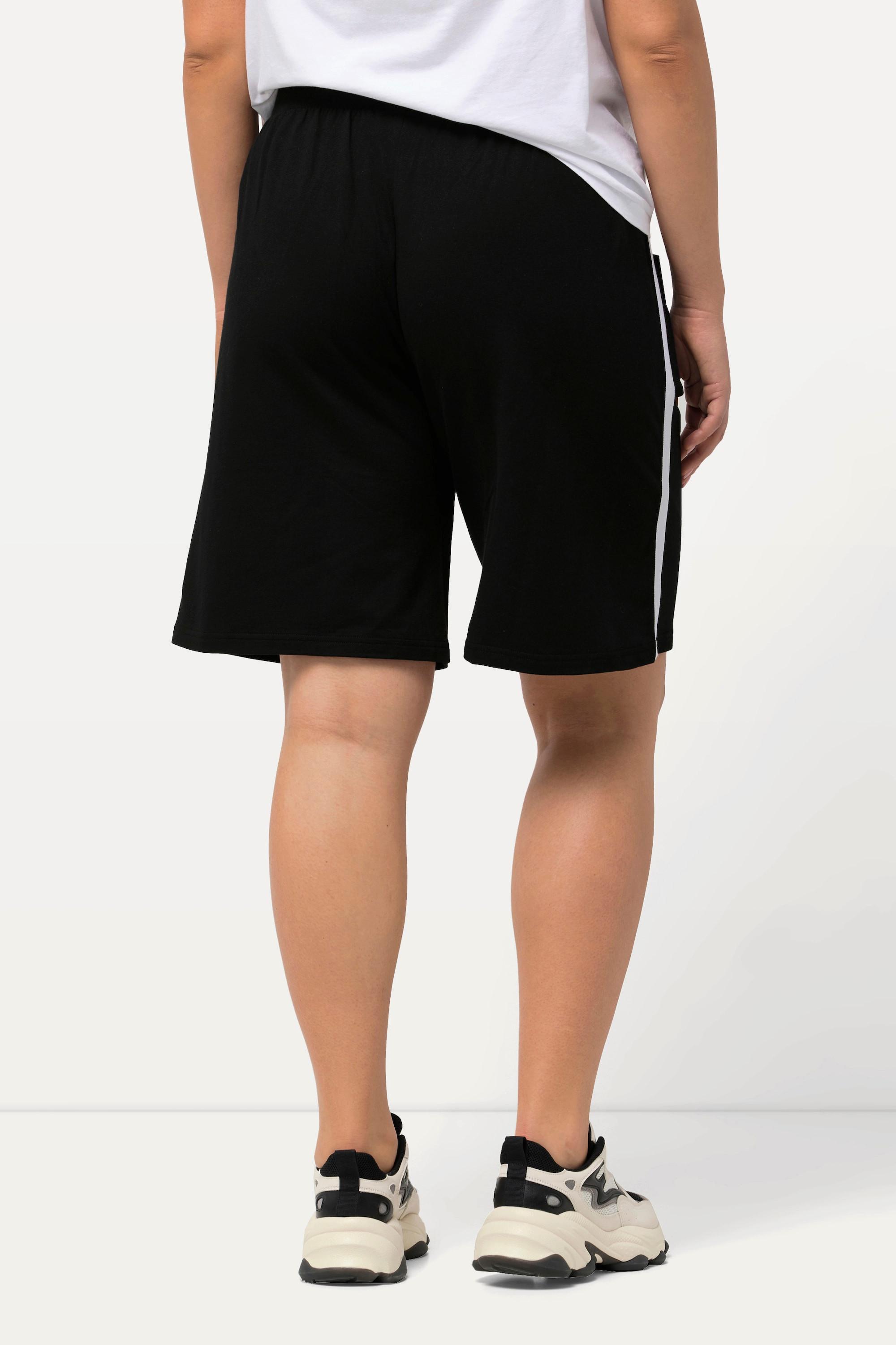 Ulla Popken  Jerseyshorts, weites Bein, Elastikbund, Bindeband 