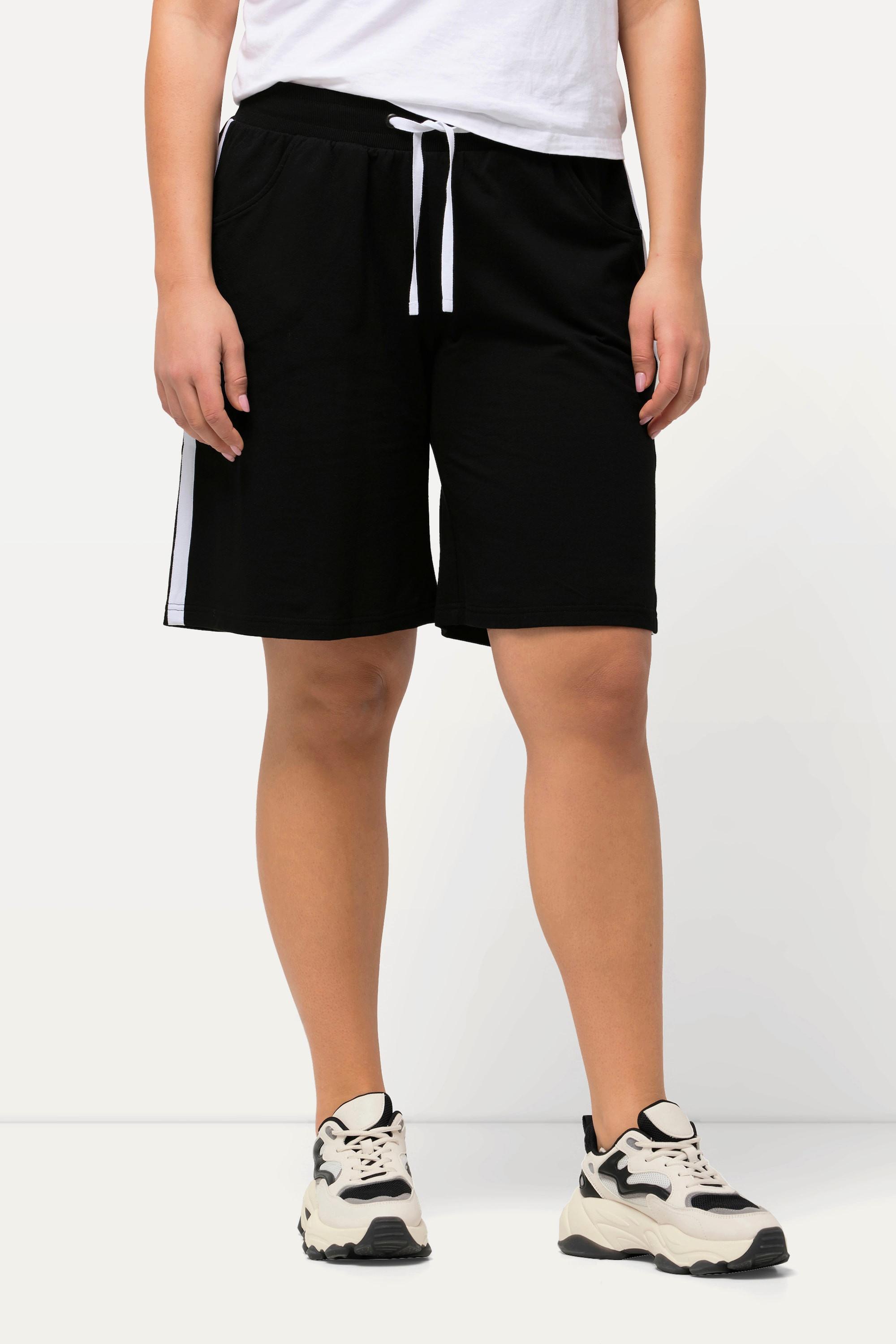 Ulla Popken  Jerseyshorts, weites Bein, Elastikbund, Bindeband 