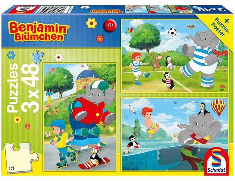 Image of Puzzle Benjamin Blümchen, Sport und Spiel mit Törööö! (3x48)