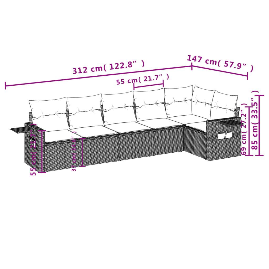 VidaXL Ensemble de canapés de jardin rotin synthétique  