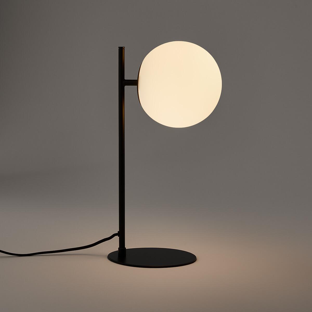 La Redoute Intérieurs Lampe à poser métal acier et verre opaline  