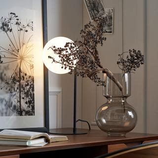 La Redoute Intérieurs Lampe à poser métal acier et verre opaline  