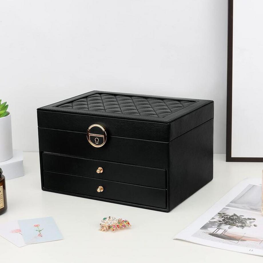 Only-bags.store  BAROCKES Schmuckkästchen, Schmuckkasten Groß mit 4 Ebenen, Schmuckschatulle, Schmuckaufbewahrung 