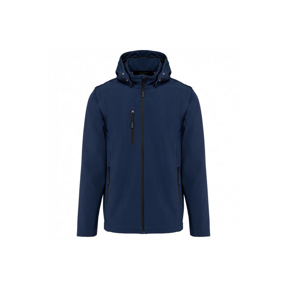 giacca a 3 strati con cappuccio e aniche staccabili softshell