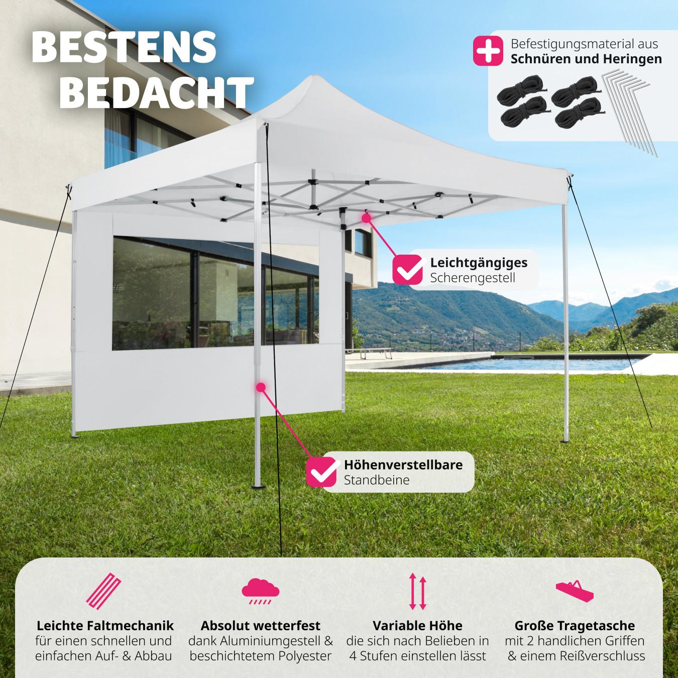 Tectake Tonnelle 3 x 3 m avec 4 rideaux  