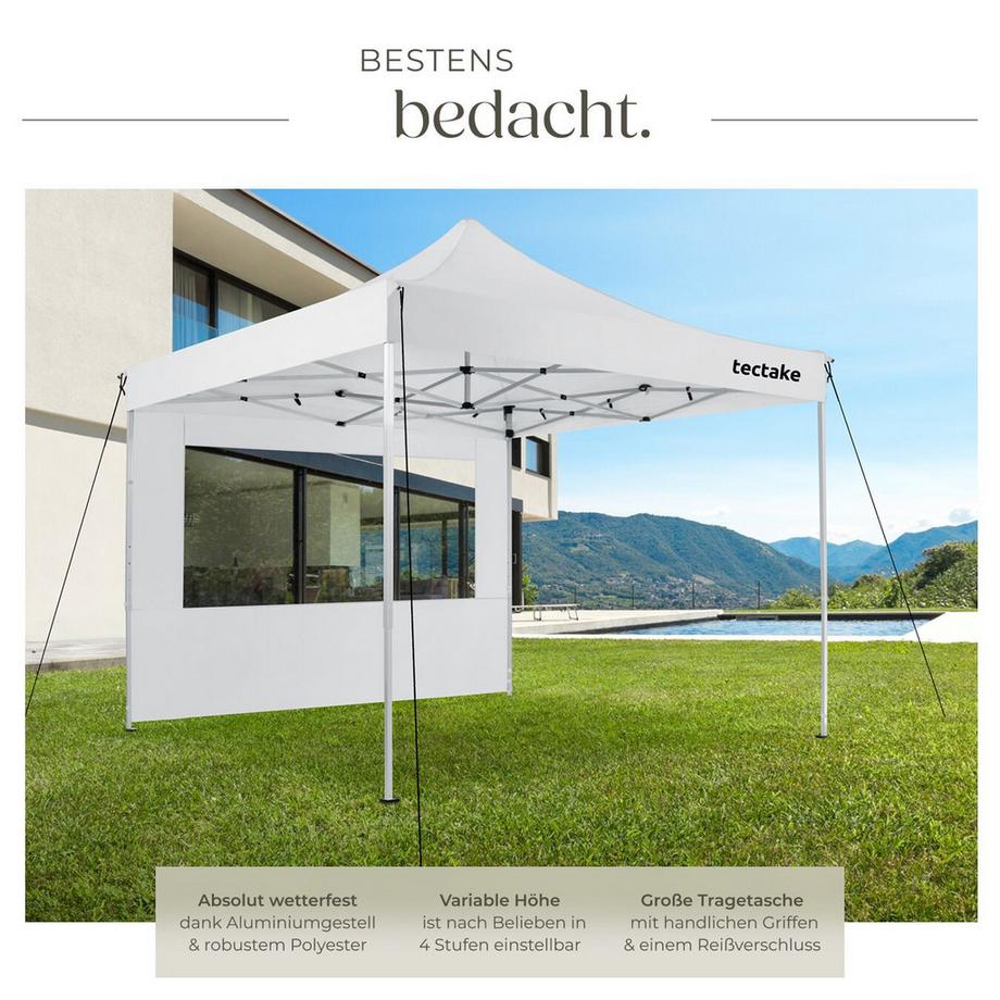 Tectake Pavillon Olivia 3 x 3 m, mit Aluminiumgestell wasserdicht  