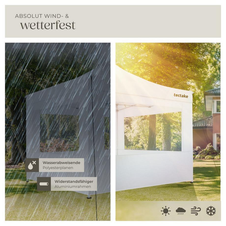 Tectake Pavillon Olivia 3 x 3 m, mit Aluminiumgestell wasserdicht  