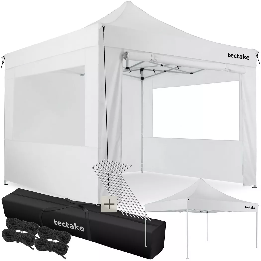 Tectake - Aluminium Faltpavillon Olivia 3 x 3 m wasserdicht, 300cm, Schneeweiss
