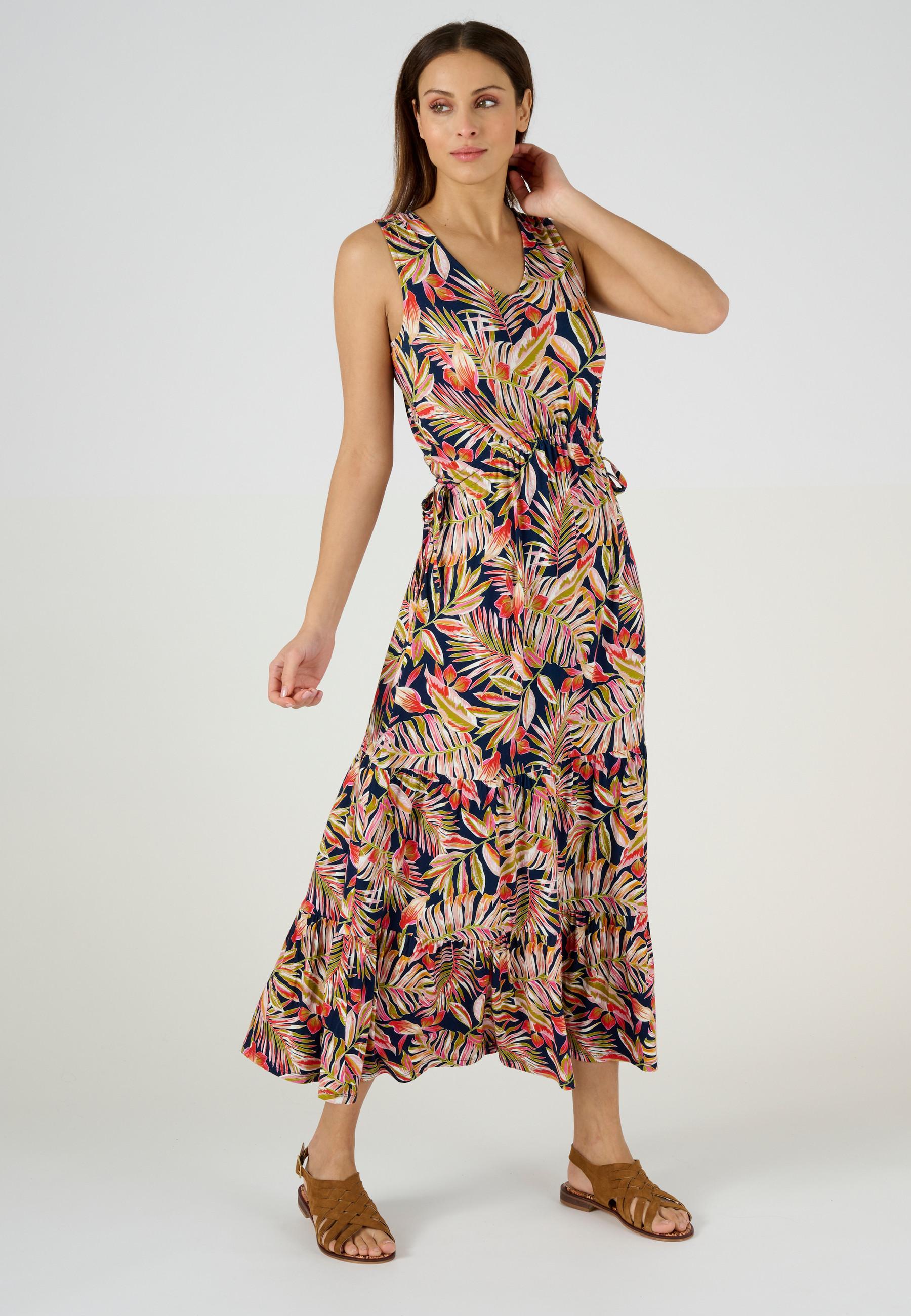 Image of Langes Strickkleid Mit Rüschen Damen Blau 44