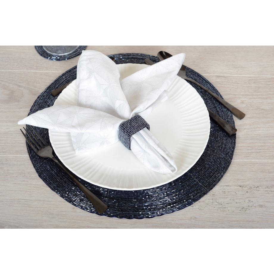 Aulica  DESSOUS D'ASSIETTE PERLE BLEU FONCE PAR BOITE DE - 6 