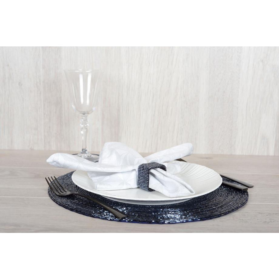 Aulica  DESSOUS D'ASSIETTE PERLE BLEU FONCE PAR BOITE DE - 6 