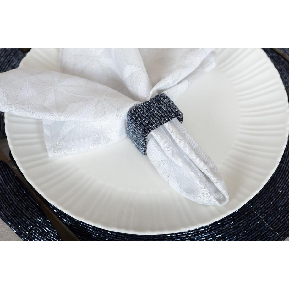 Aulica  DESSOUS D'ASSIETTE PERLE BLEU FONCE PAR BOITE DE - 6 