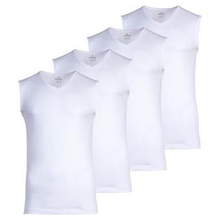 Ragman Ärmelloses V-Ausschnitt Unterhemd 4er Pack Figurbetont  