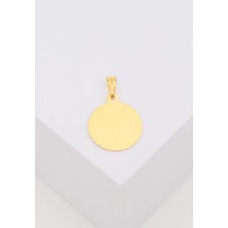 MUAU Schmuck  Pendentif médaille ange en or jaune 750, 14mm 