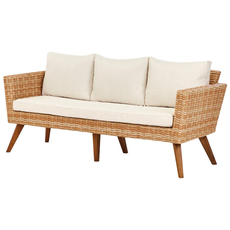 Beliani Lounge Set mit Tisch aus PE Rattan Rustikal VITTORIA XL  