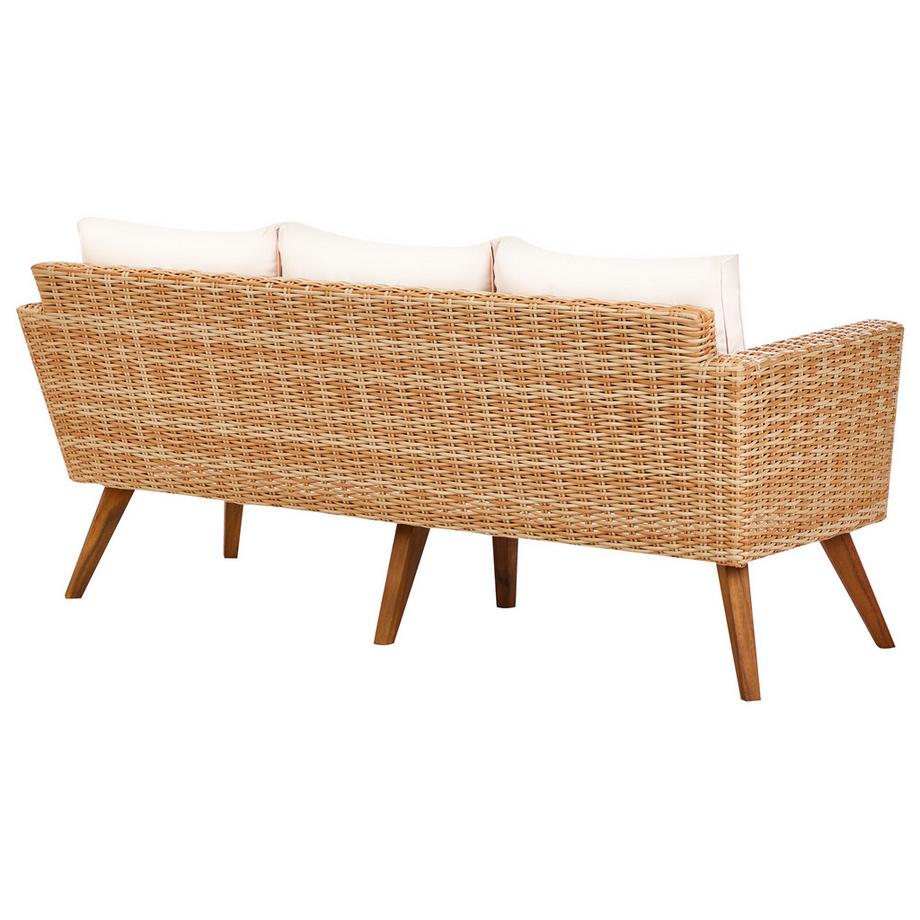 Beliani Lounge Set mit Tisch aus PE Rattan Rustikal VITTORIA XL  