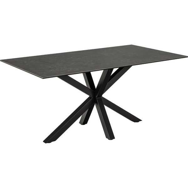 mutoni Table à manger Triple-X verre noir 160  