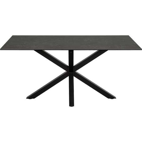 mutoni Table à manger Triple-X verre noir 160  