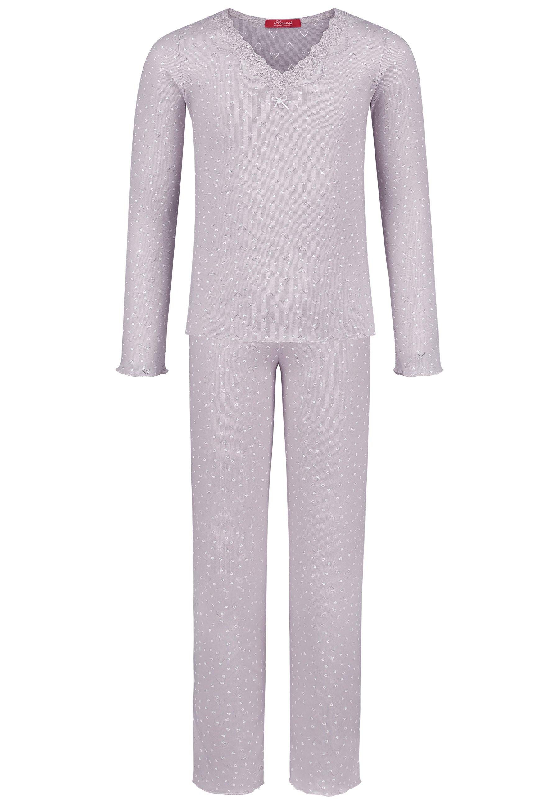 Image of Schlafanzug, Pointelle, Herz Design Mädchen Zimt 116