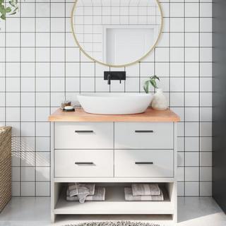 VidaXL  Comptoir de salle de bain bois de chêne 