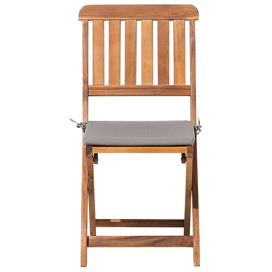 Beliani Lot de 2 chaises de jardin avec coussins en Acacia Traditionnel CENTO  