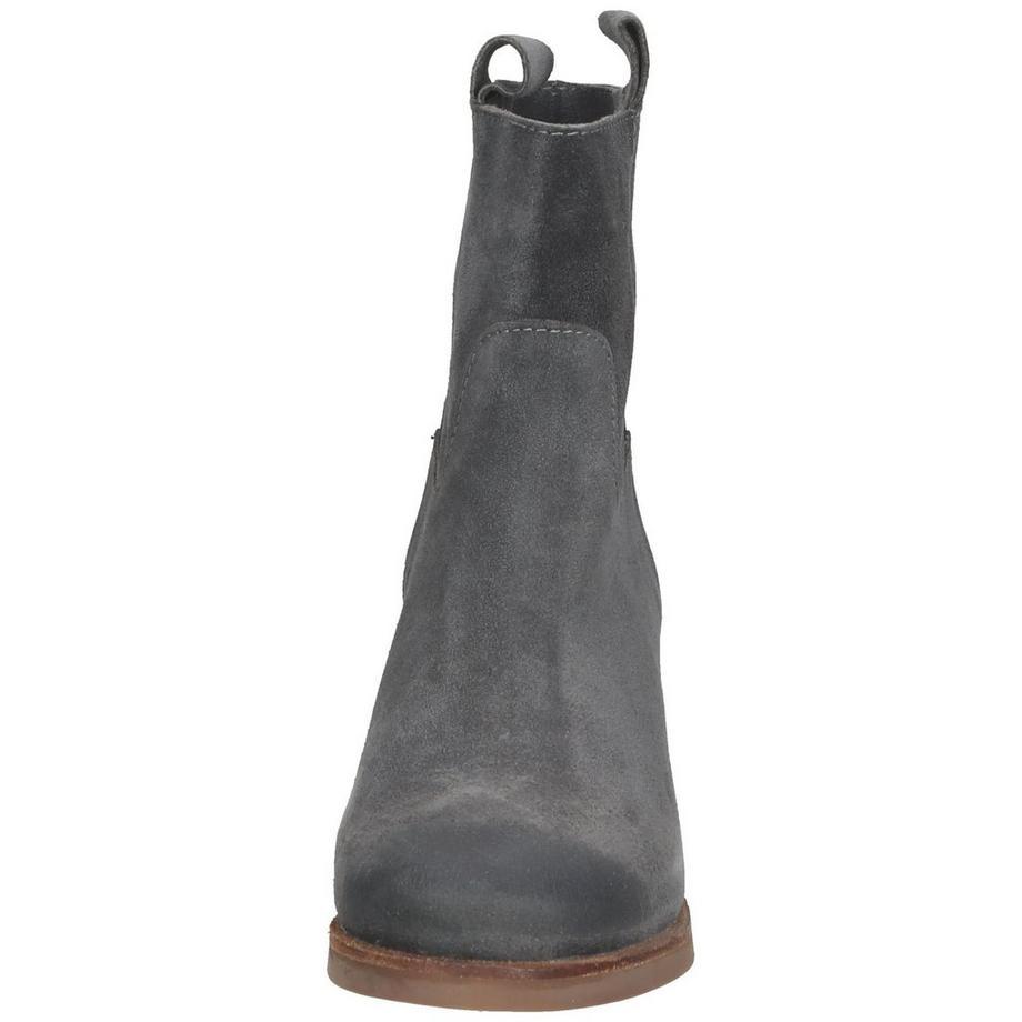 Shabbies Amsterdam Veloursleder Chelsea Stiefelette mit Blockabsatz  