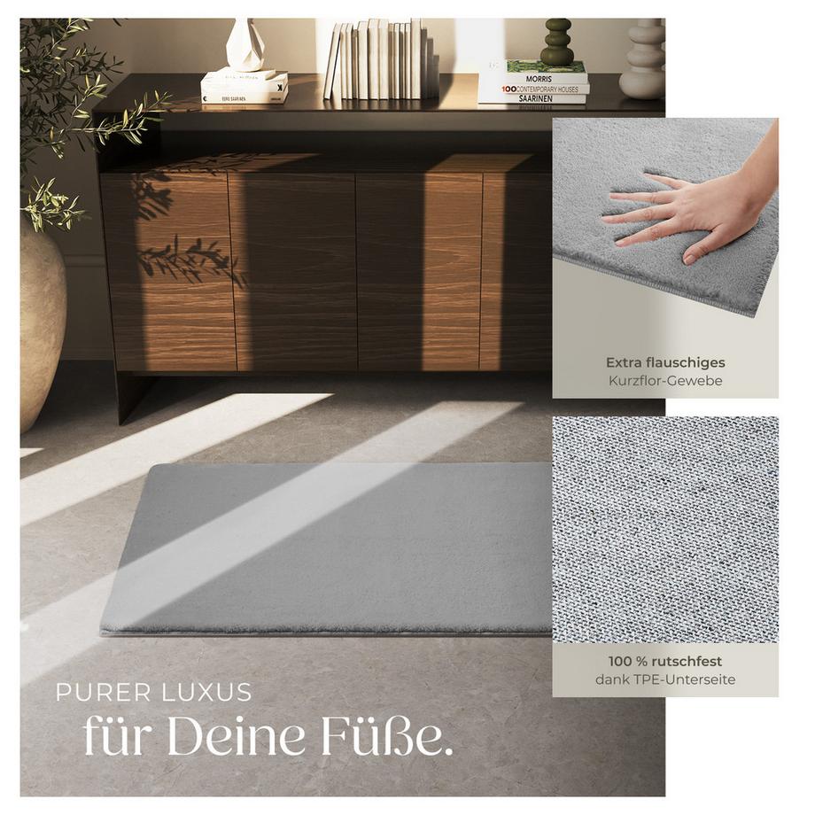 Tectake Kurzflorteppich Soft Zone verschiedene Größen und Farben flauschige Oberfläche  