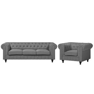 Beliani Ensemble de salon en Polyester Industriel CHESTERFIELD  