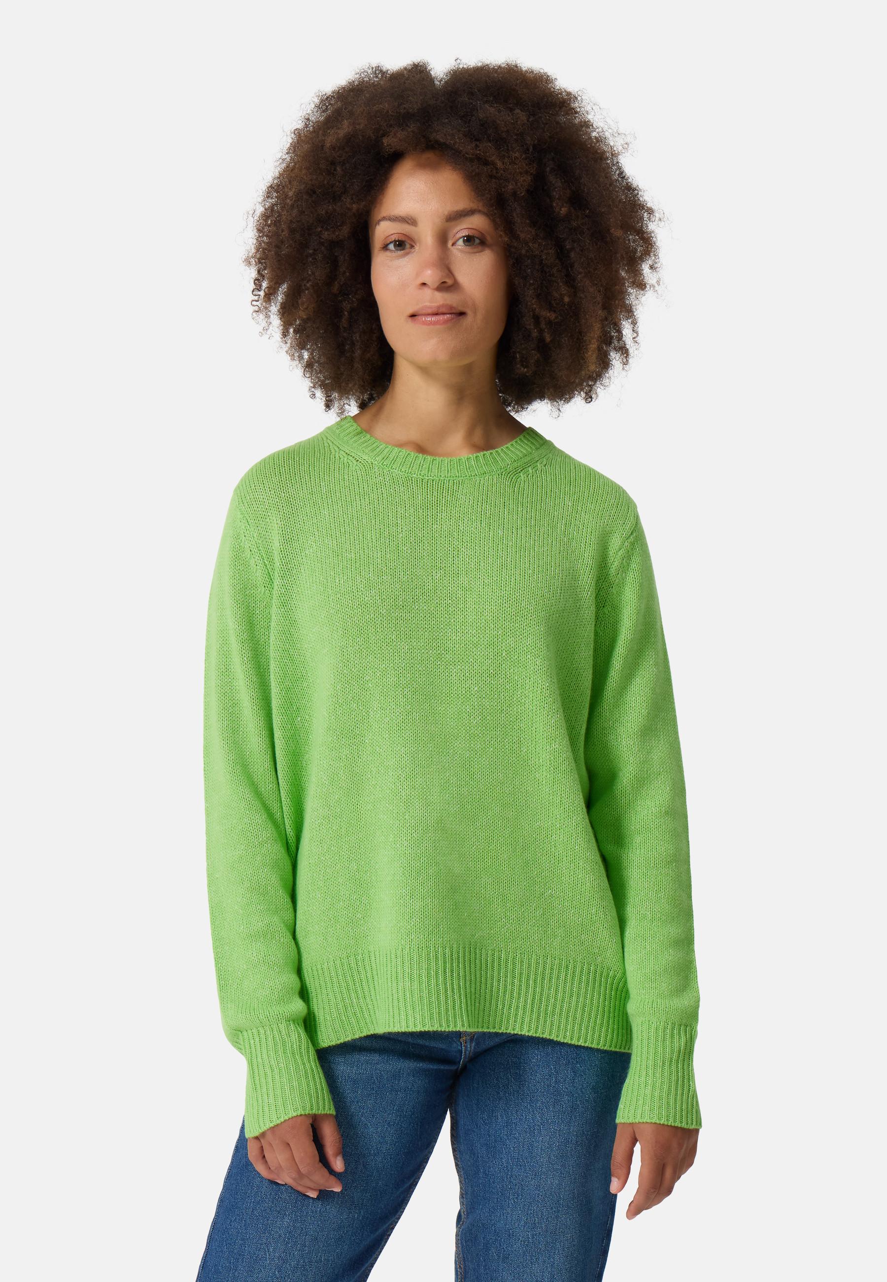 CASH-MERE.CH  Seide Kaschmir Oversize Style Rundhals Pullover 