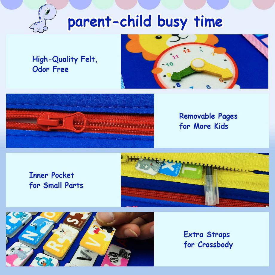 Activity-board  Busy Board 6-lagiges Aktivitätsbrett für Kleinkinder, Motorikspielzeug, Baby-Sensorik-Lernspielzeug, Motorikbrett für Reisen, Auto, Flugzeug 