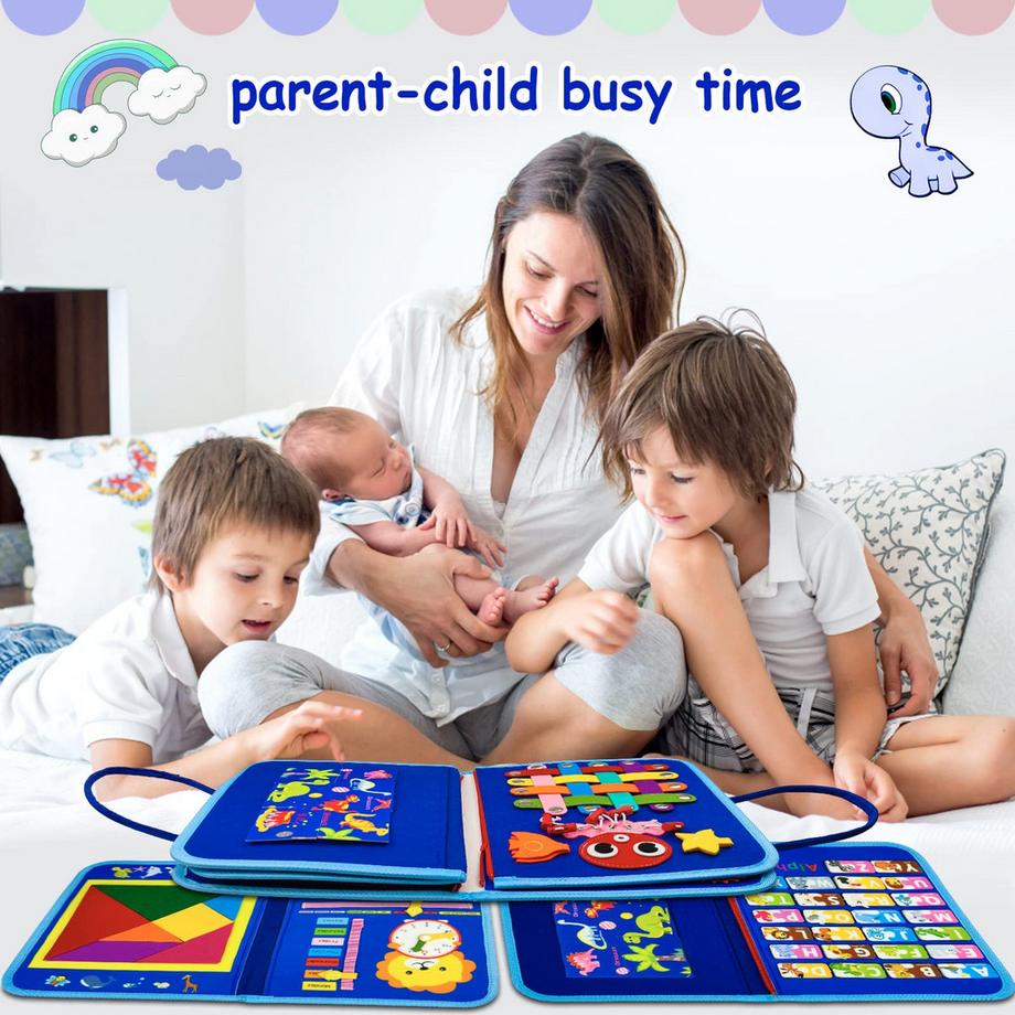 Activity-board  Busy Board 6-lagiges Aktivitätsbrett für Kleinkinder, Motorikspielzeug, Baby-Sensorik-Lernspielzeug, Motorikbrett für Reisen, Auto, Flugzeug 