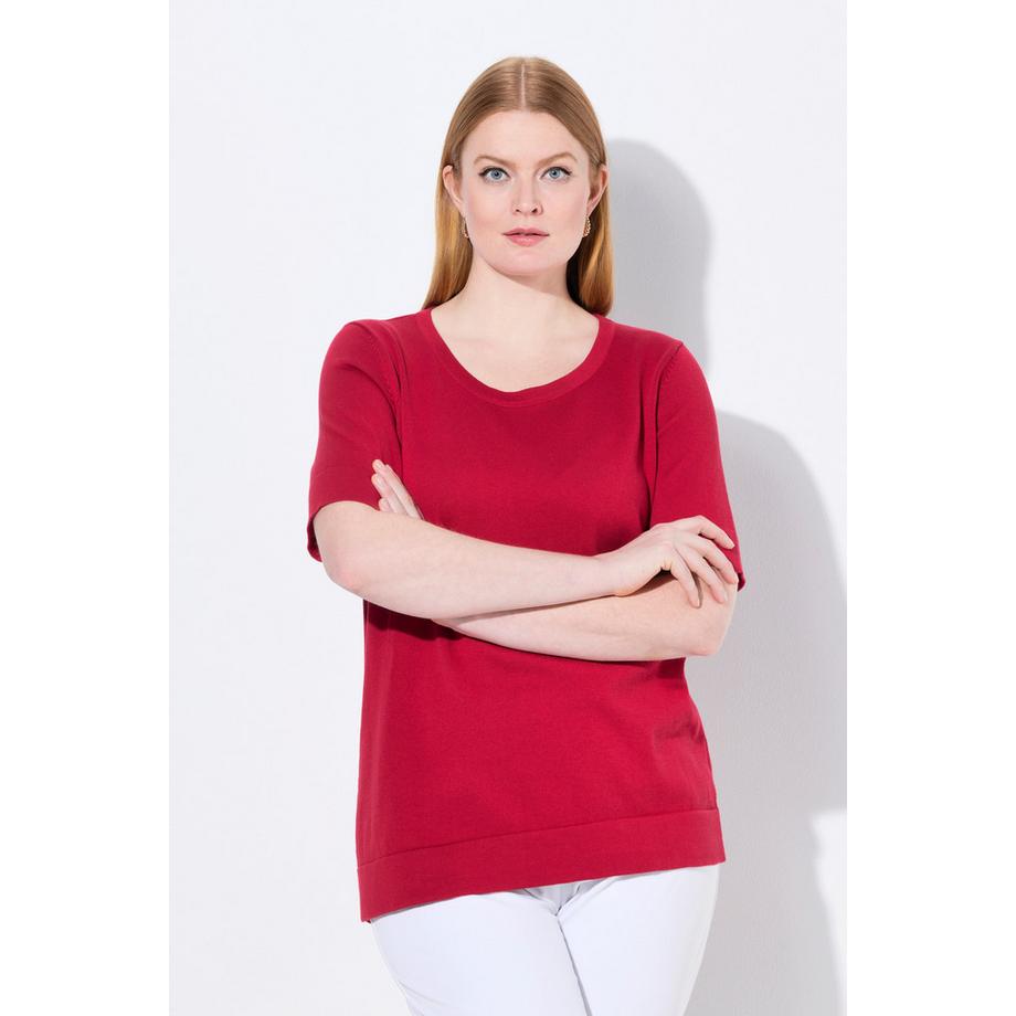 Ulla Popken Twinset Col Rond Manches Courtes Coton Pima Pull  