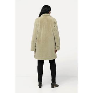 Ulla Popken Cappotto in pelliccia sintetica Collo alto Abbottonatura  