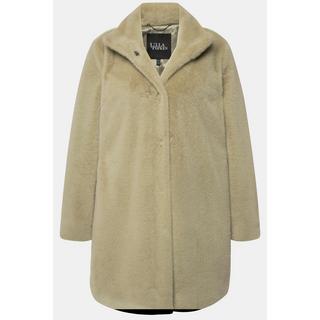 Ulla Popken Cappotto in pelliccia sintetica Collo alto Abbottonatura  
