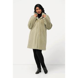 Ulla Popken Cappotto in pelliccia sintetica Collo alto Abbottonatura  