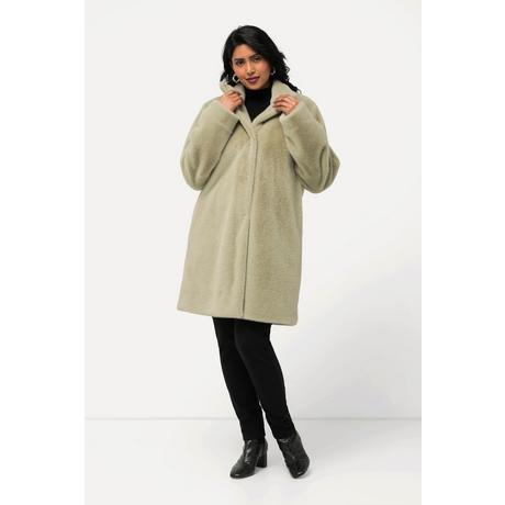 Ulla Popken Cappotto in pelliccia sintetica Collo alto Abbottonatura  