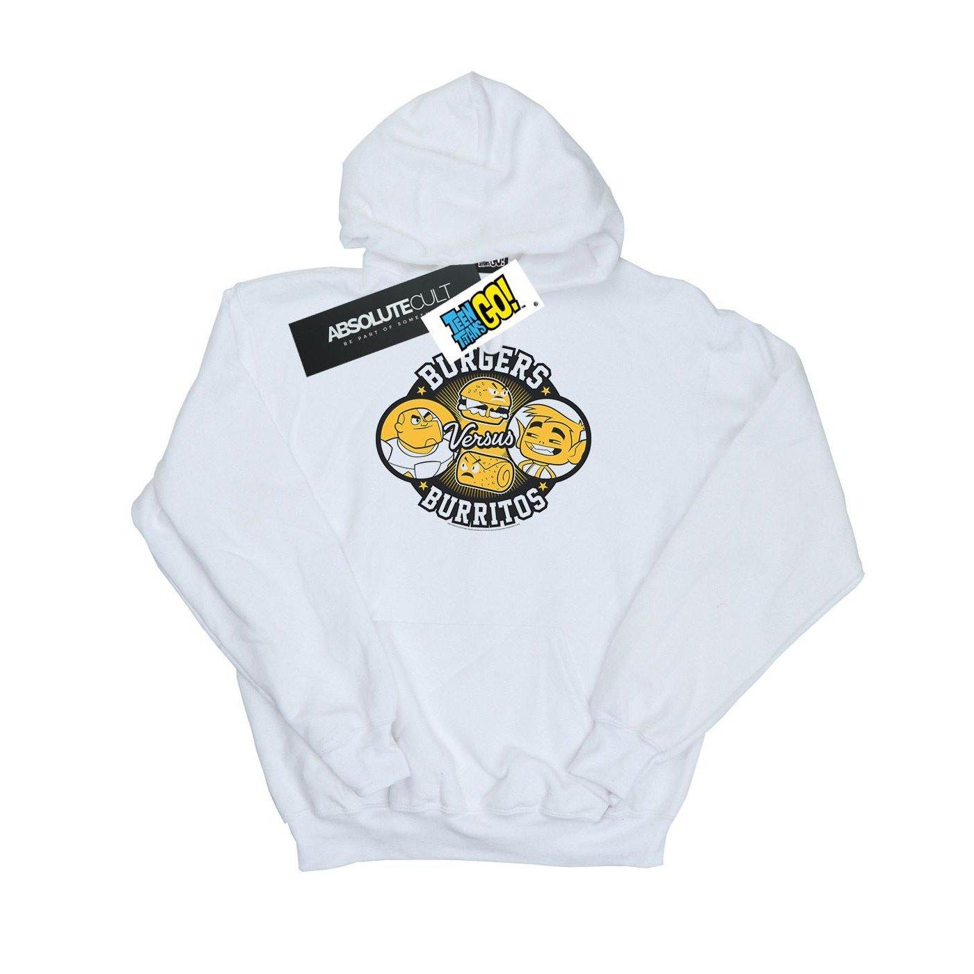 Image of Teen Titans Go Burgers Vs Burritos Kapuzenpullover Mädchen Weiss 140/146