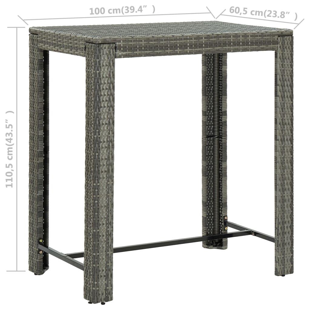 VidaXL Bartisch poly-rattan  