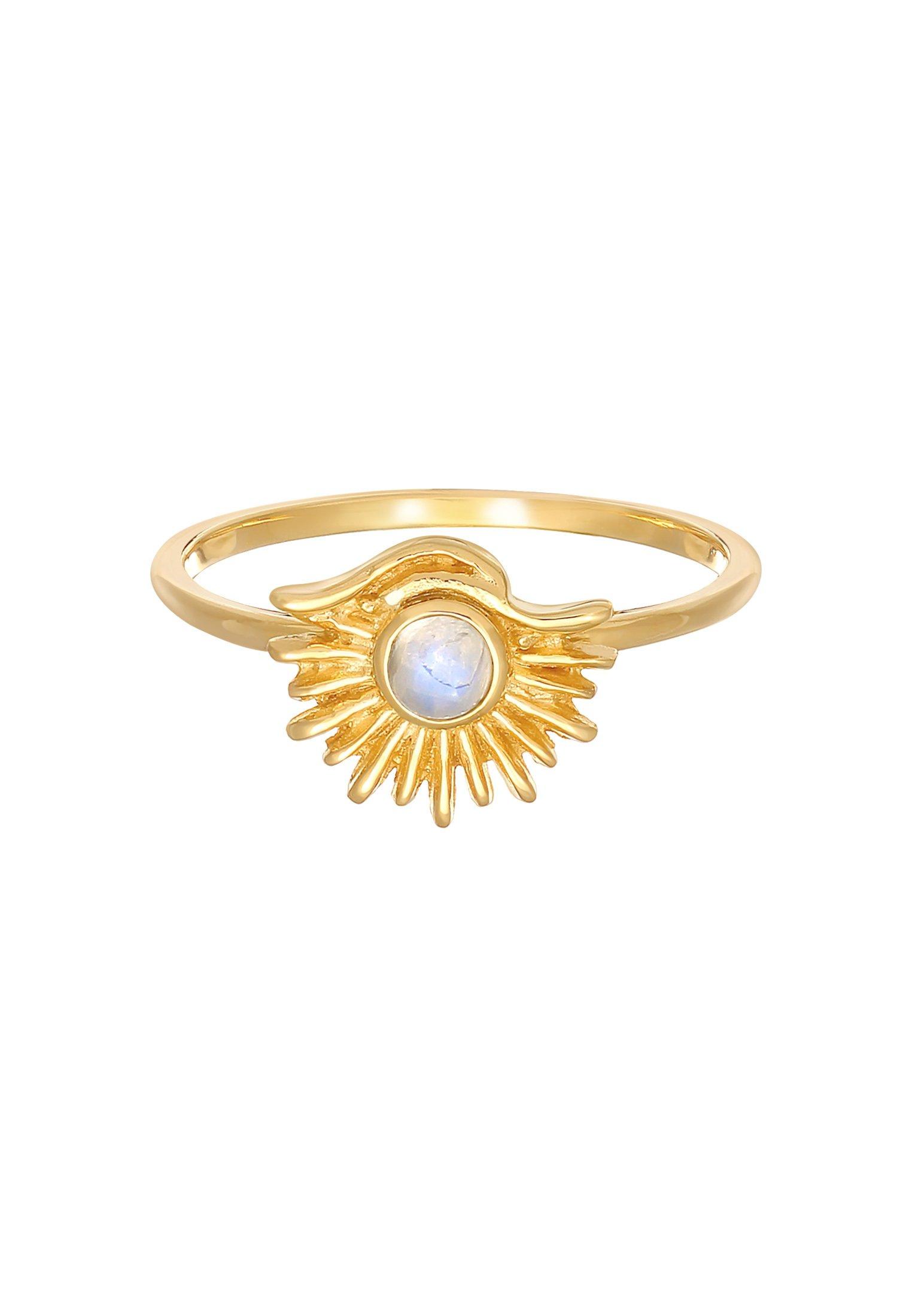 Elli  Bague Blogueur Femme Sun Boho Look Trend Avec Pierre De Lune 