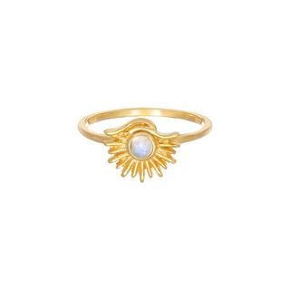 Elli  Bague Blogueur Femme Sun Boho Look Trend Avec Pierre De Lune 