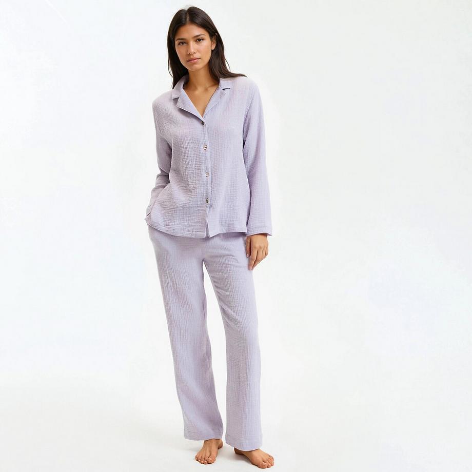 La Redoute Collections Pyjama aus Baumwollgaze  