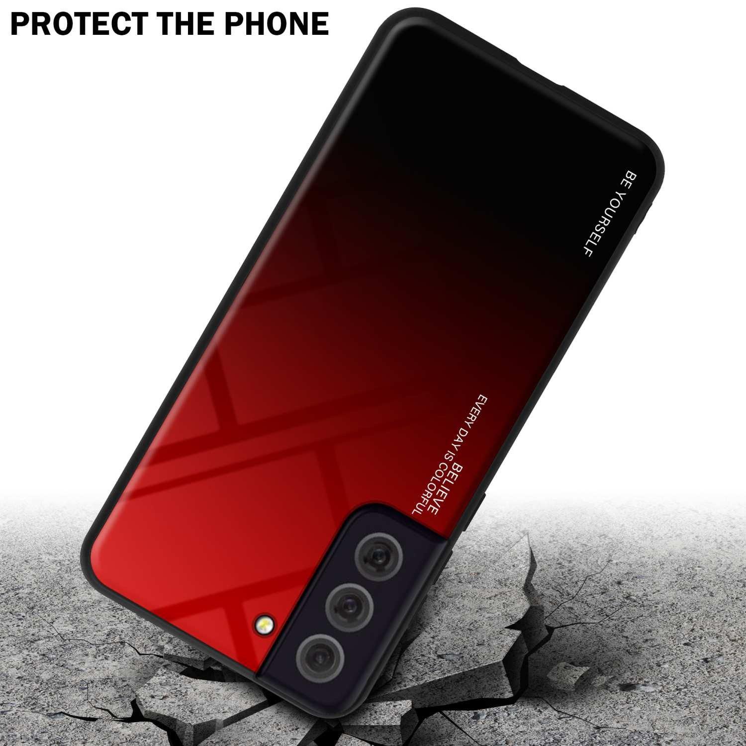 Cadorabo  Housse compatible avec Samsung Galaxy S22 - Coque de protection bicolore en silicone TPU et dos en verre trempé 