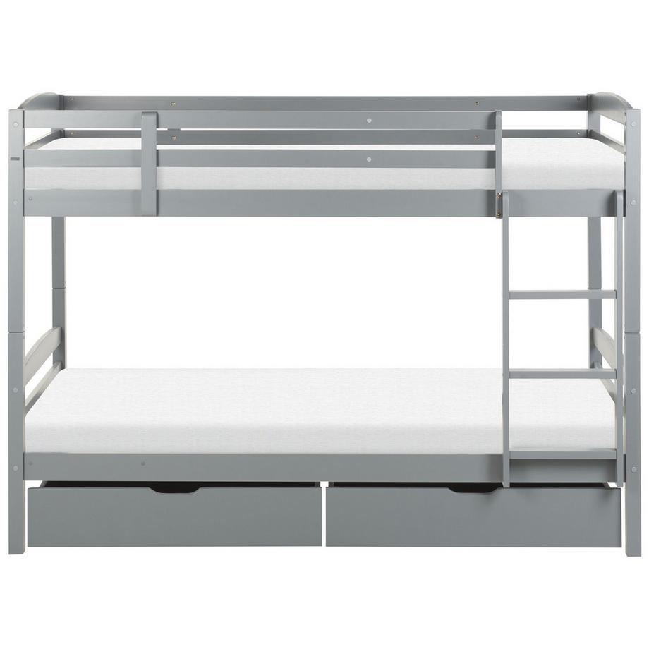 Beliani Hochbett mit Schubladen aus Kiefernholz Skandinavisch REGAT  