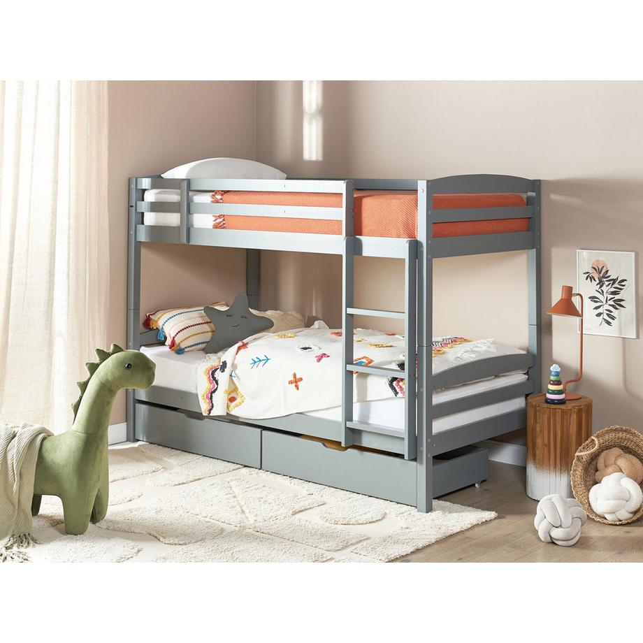 Beliani Hochbett mit Schubladen aus Kiefernholz Skandinavisch REGAT  