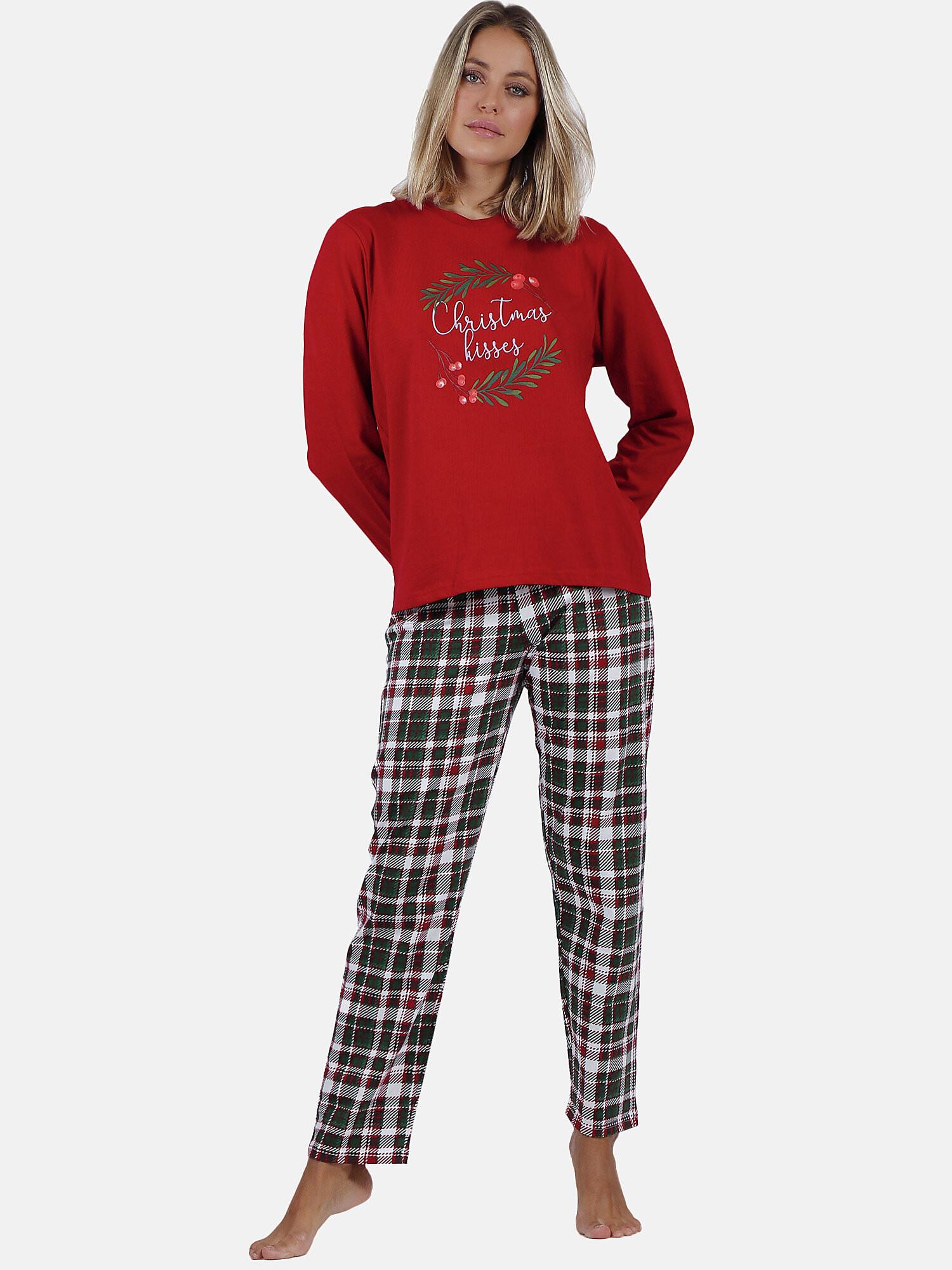 Admas  Pyjama tenue d'intérieur pantalon et haut Christmas Kisses 