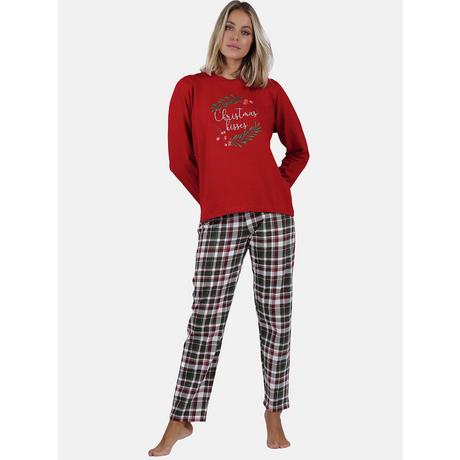 Admas  Pyjama tenue d'intérieur pantalon et haut Christmas Kisses 