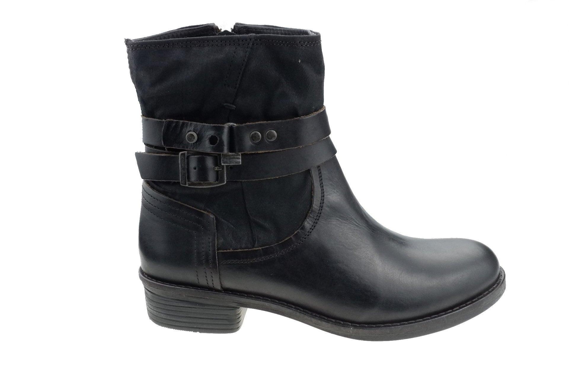 Image of - Leder Stiefelette Unisex Schwarz 37