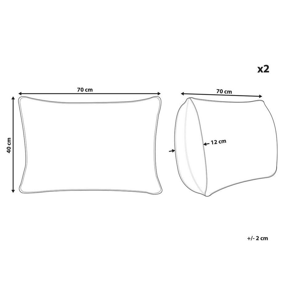 Beliani Lot de 2 coussins décoratifs en Polyester Rétro BARJA  